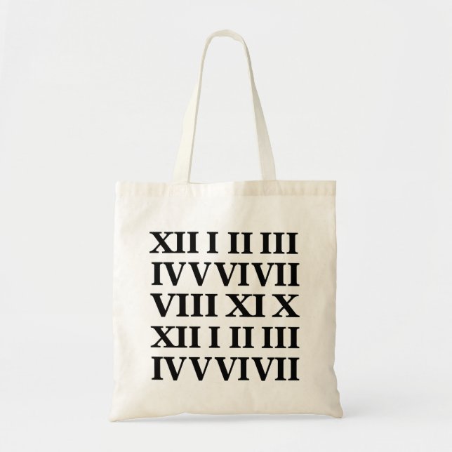 Black and White Roman Numeral  Tragetasche (Vorne)