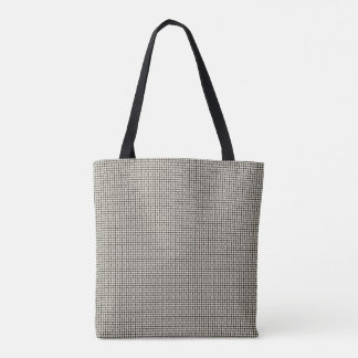 Black and white round abstract art design tote bag