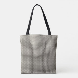 Black and white round abstract art design tote bag tasche