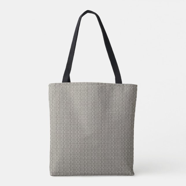 Black and white round abstract art design tote bag tasche (Rückseite)