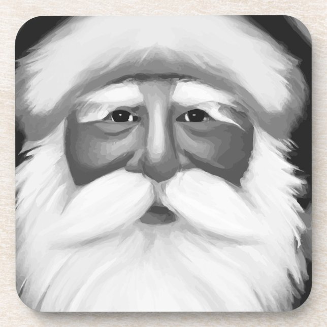 Black and White Santa Claus  Getränkeuntersetzer (Von Creator hochgeladen)