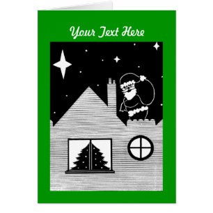 black and white santa with sack christmas