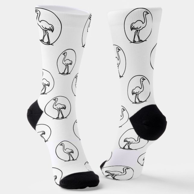 Black and White Simple Ostrich Socks Socken (Gewinkelt)