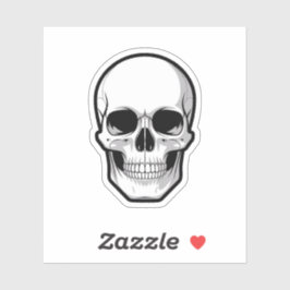Black and White Skull Halloween Sticker
