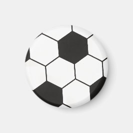 Black And White Soccer Ball Geometric Pattern  Magnet