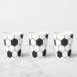 Black And White Soccer Ball Geometric Pattern  Pappbecher