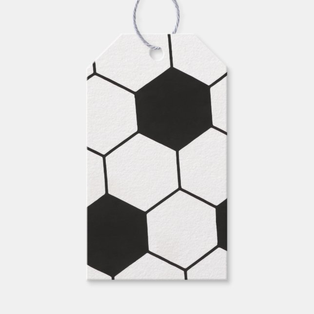 Black and White Soccer Ball Pattern Geometric  Geschenkanhänger (Vorderseite)