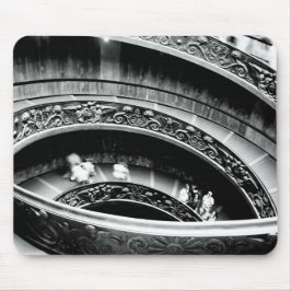 Black and White Spiral Staircase Mousepad