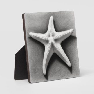 Black and White Starfish Fotoplatte