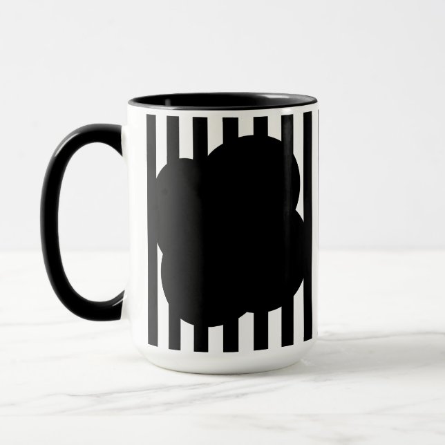 Black and White Stripe Two-Tone Mug  (Gauche)