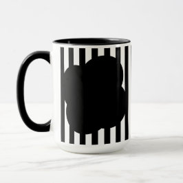 Black and White Stripe Two-Tone Mug Tasse