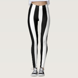 Black and white stripes flip flops leggings