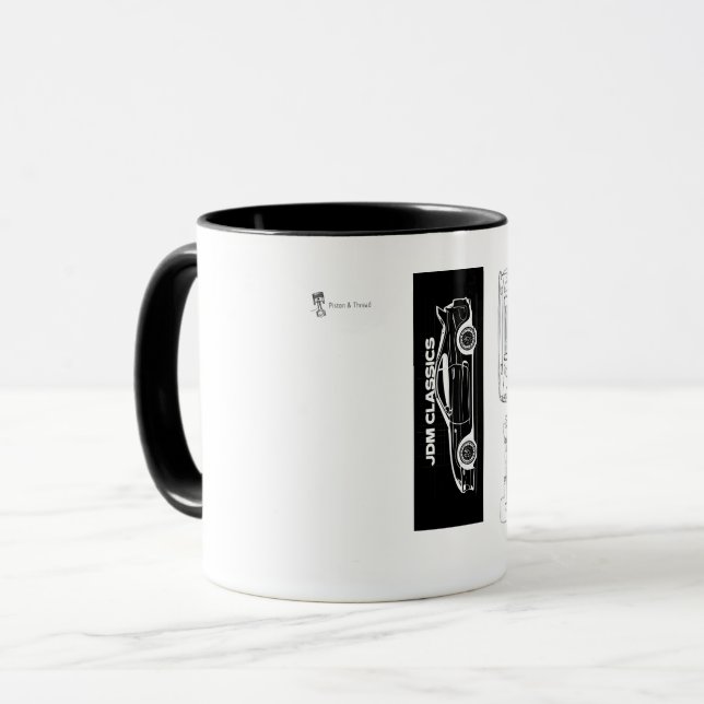 Black and White Supra Mug | Piston & Thread Tasse (Vorderseite Links)