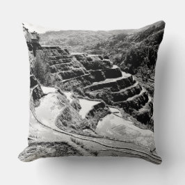 Black and White Symphony of the Banaue Rice Terrac Kissen