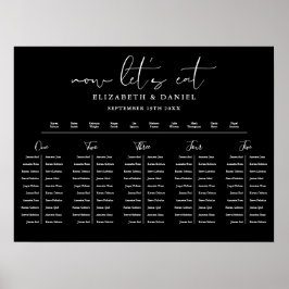 Black And White Table Plan Wedding Seating Chart Poster