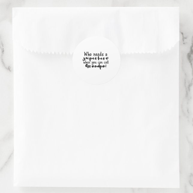 Black And White Text Grandpa Hero Love Sticker (Tasche)