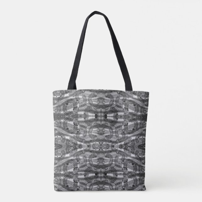 Black And White Textured Pattern Tasche (Rückseite)