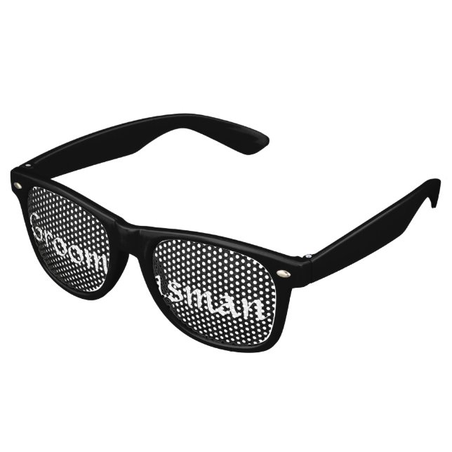 Black and White Trauzeuge Fun Bachelor Party Sonnenbrille (Schrägansicht)