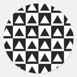 Black and White Triangle getric shape pattern Runder Aufkleber