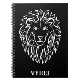 Black and White Tribal Lion Notizblock