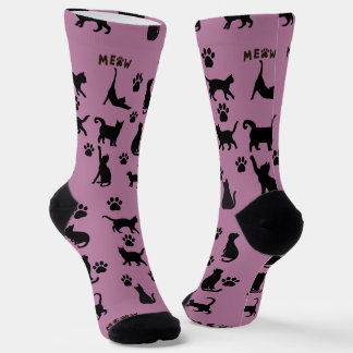 Black and White Tuxedo Cat Patterned Socks Gift Socken