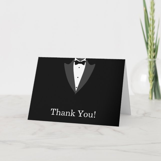 Black and White Tuxedo Vielen Dank Dankeskarte (Vorderseite)
