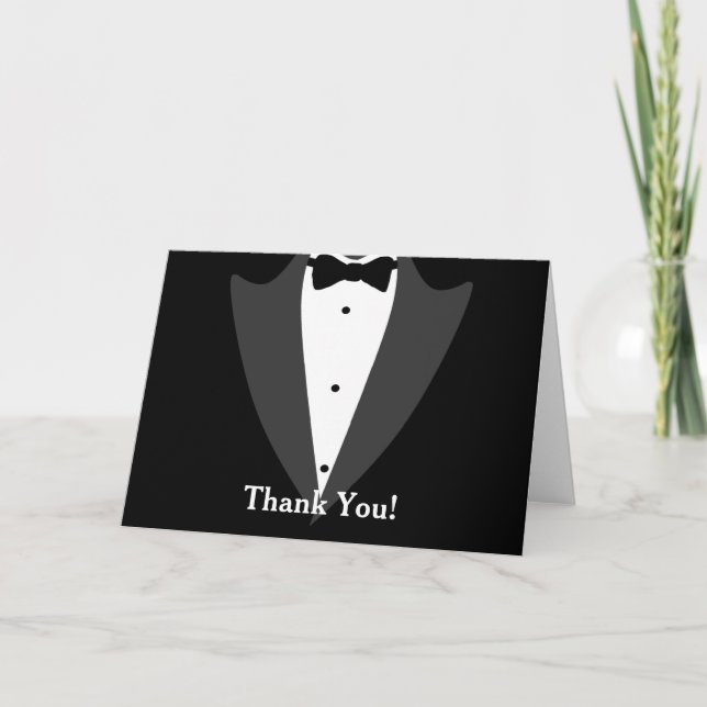 Black and White Tuxedo Vielen Dank Dankeskarte (Vorderseite)