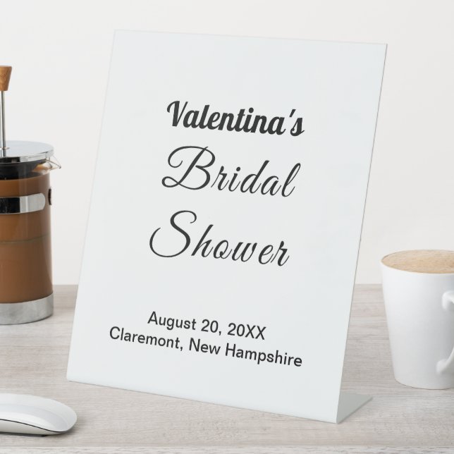 Black and White Typography Bridal Shower Sockelschild (In Situ)