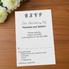 Black and White Typography Portrait Wedding RSVP
