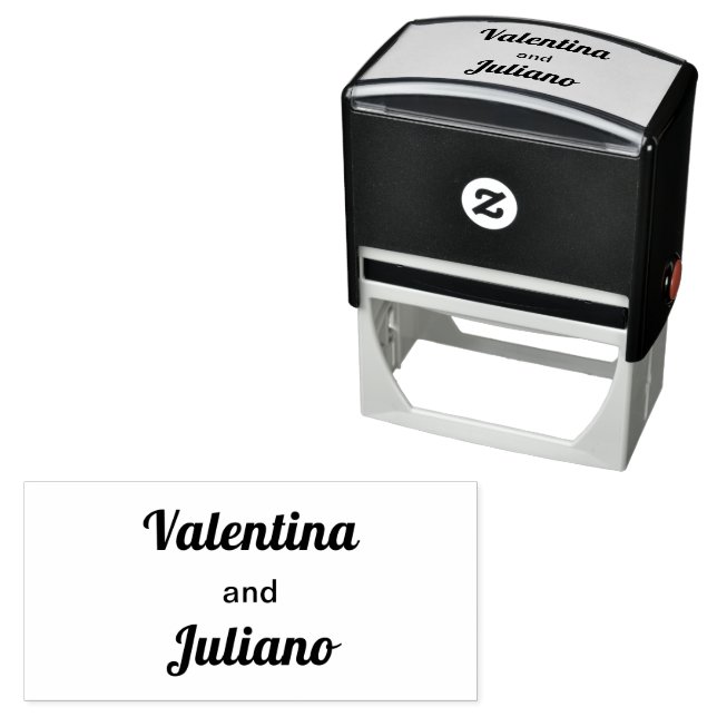 Black and White Typography Wedding Stamp Permastempel (Beispiel)