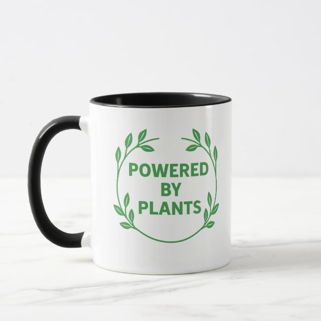 Black and White Vegan Plant Based Mug Tasse (Links)