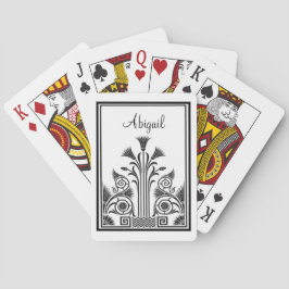 Black and White Victorian Floral Design Spielkarten