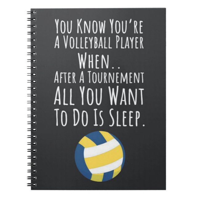 Black and White Volleyball-Geschenkideen Team Spie Notizblock (Vorderseite)