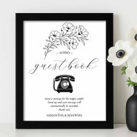 Black and White Wedding Audio Guest Book Sign