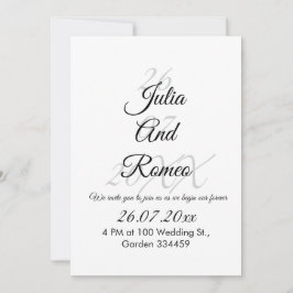 Black and White wedding invitation.  Einladung