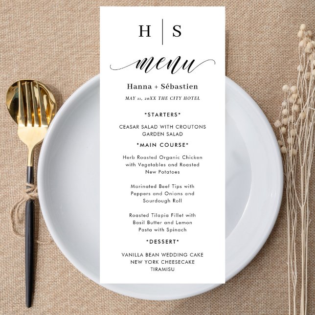 Black and White Wedding Menu (Créateur téléchargé)