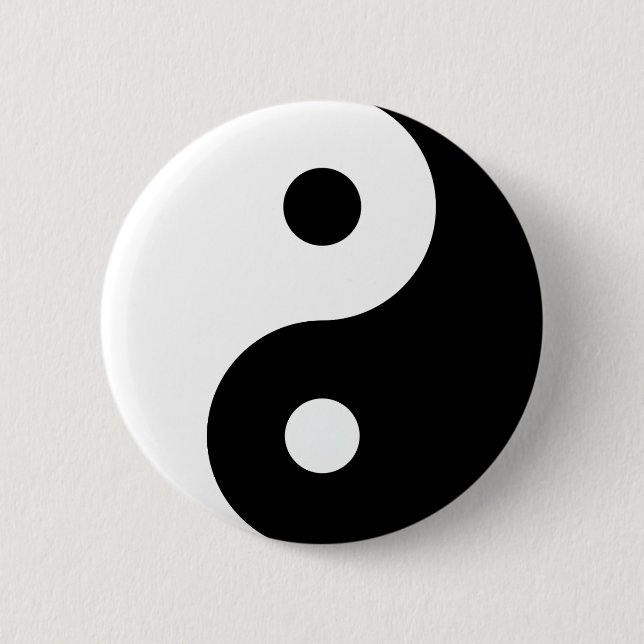 Black and White Yin Yang Button (Vorderseite)