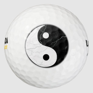 Black and White Yin Yang Golfball