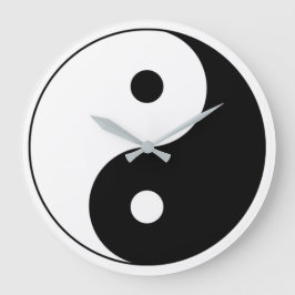Black and White Yin Yang Große Wanduhr