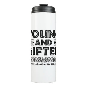 Black and White Young und Gifts African Graphic Thermosbecher