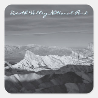 Black and White Zabriskie Point Death Valley Quadratischer Aufkleber
