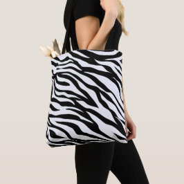 Black and White Zebra Animal Print Tasche