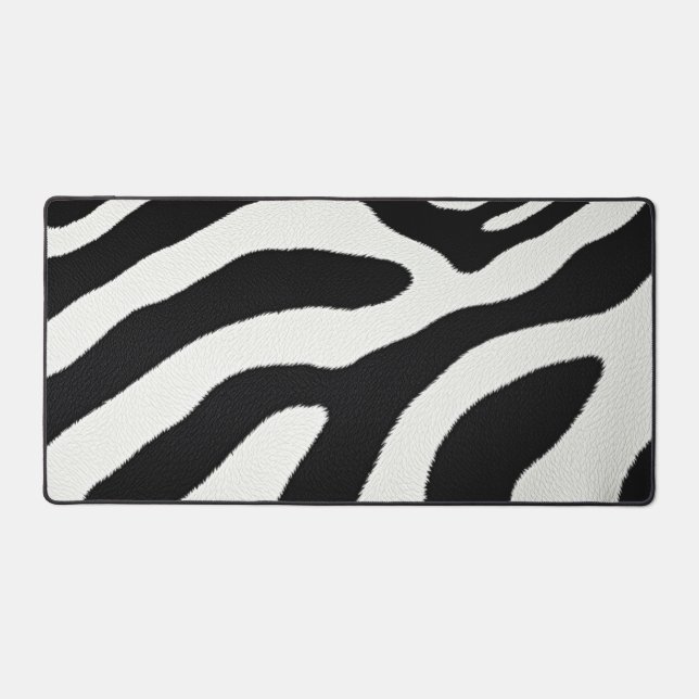 Black And White Zebra Stripes Animal Fur Pattern Schreibtischunterlage (Vorderseite)