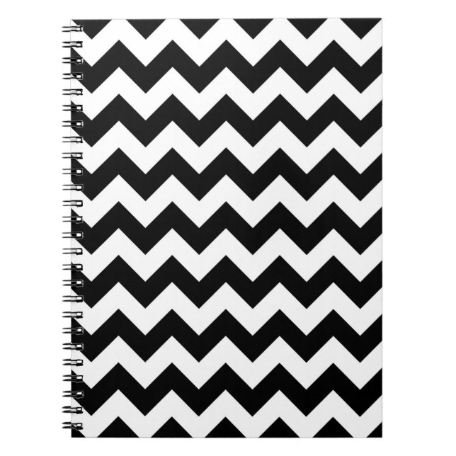 Black and White Zigzag Notizblock (Vorderseite)