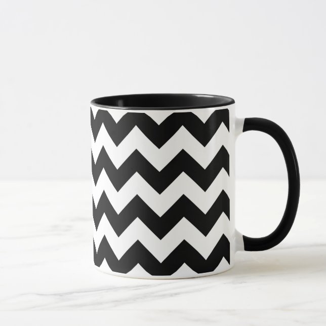 Black and White Zigzag Tasse (Rechts)
