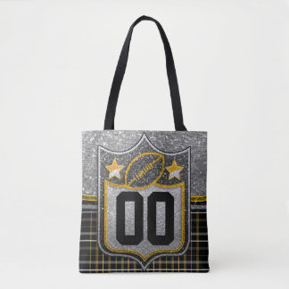Black and Yellow Gold School Football Jersey Tasche