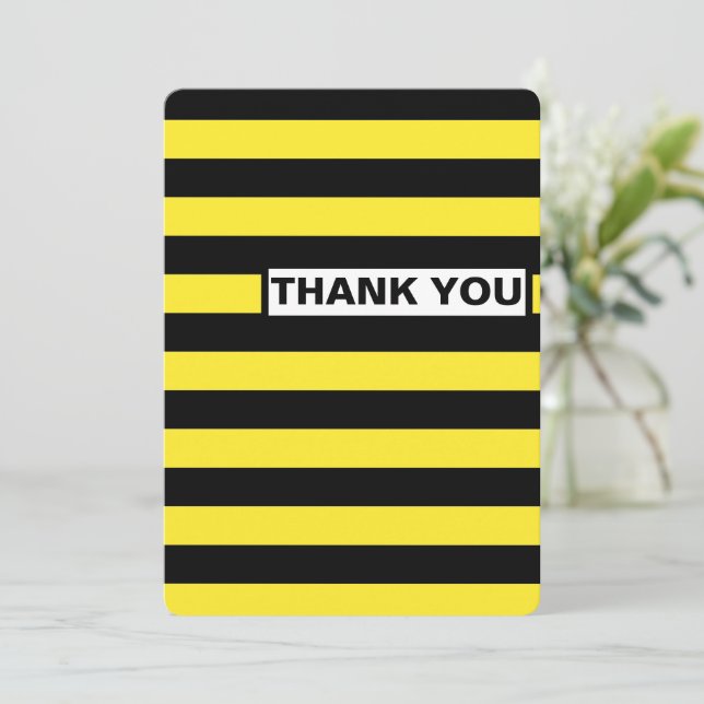 Black and Yellow Horizontal Stripes Mitteilungskarte (Stehend Vorderseite)