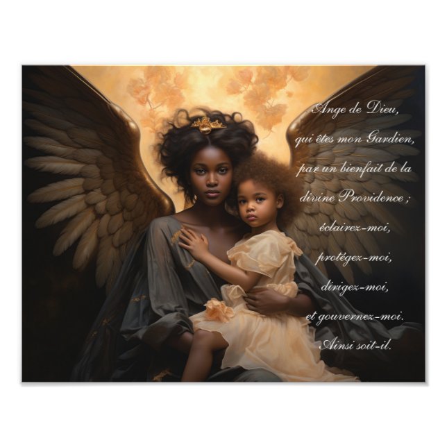 Black Angel Angele Dei in Französisch Fotodruck (Vorne)