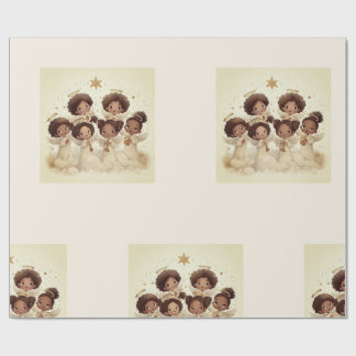 Black Angel Christmas Choir Wrapping Paper 1 Geschenkpapier