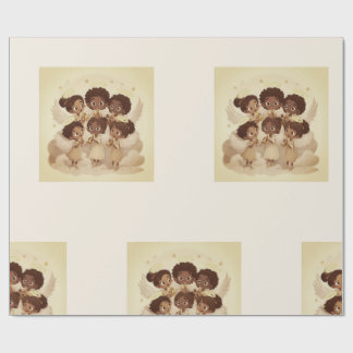 Black Angel Christmas Choir Wrapping Paper 2 Geschenkpapier